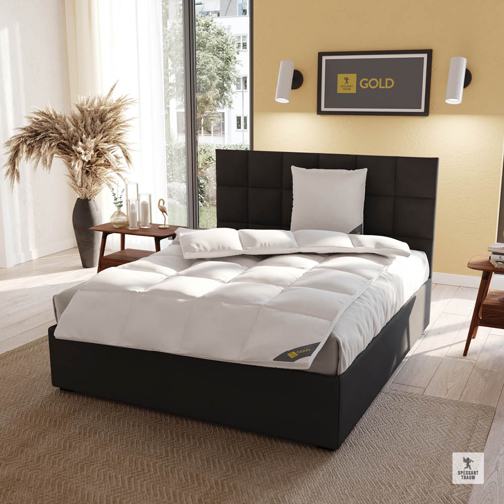 Gänsedaunenbettdecke Gold, <br>100 % Gänsedaunen