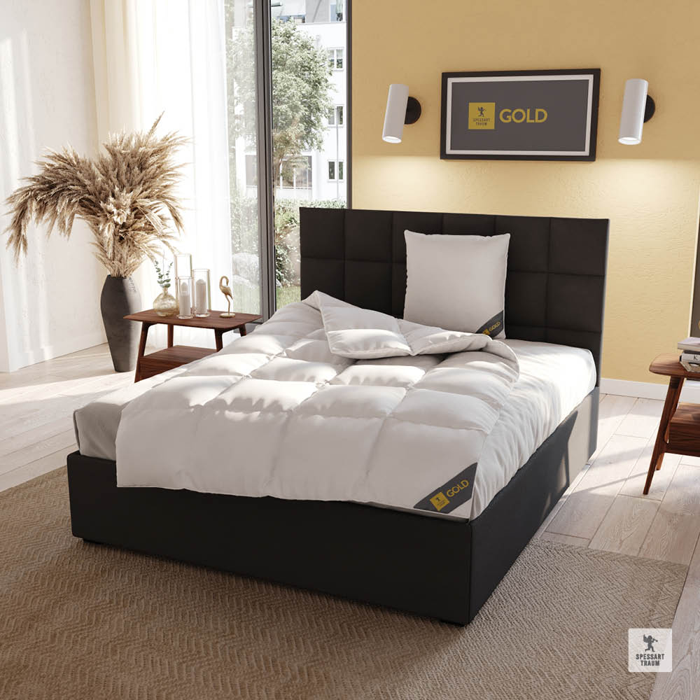 Gänsedaunenbettdecke Gold, <br>100 % Gänsedaunen