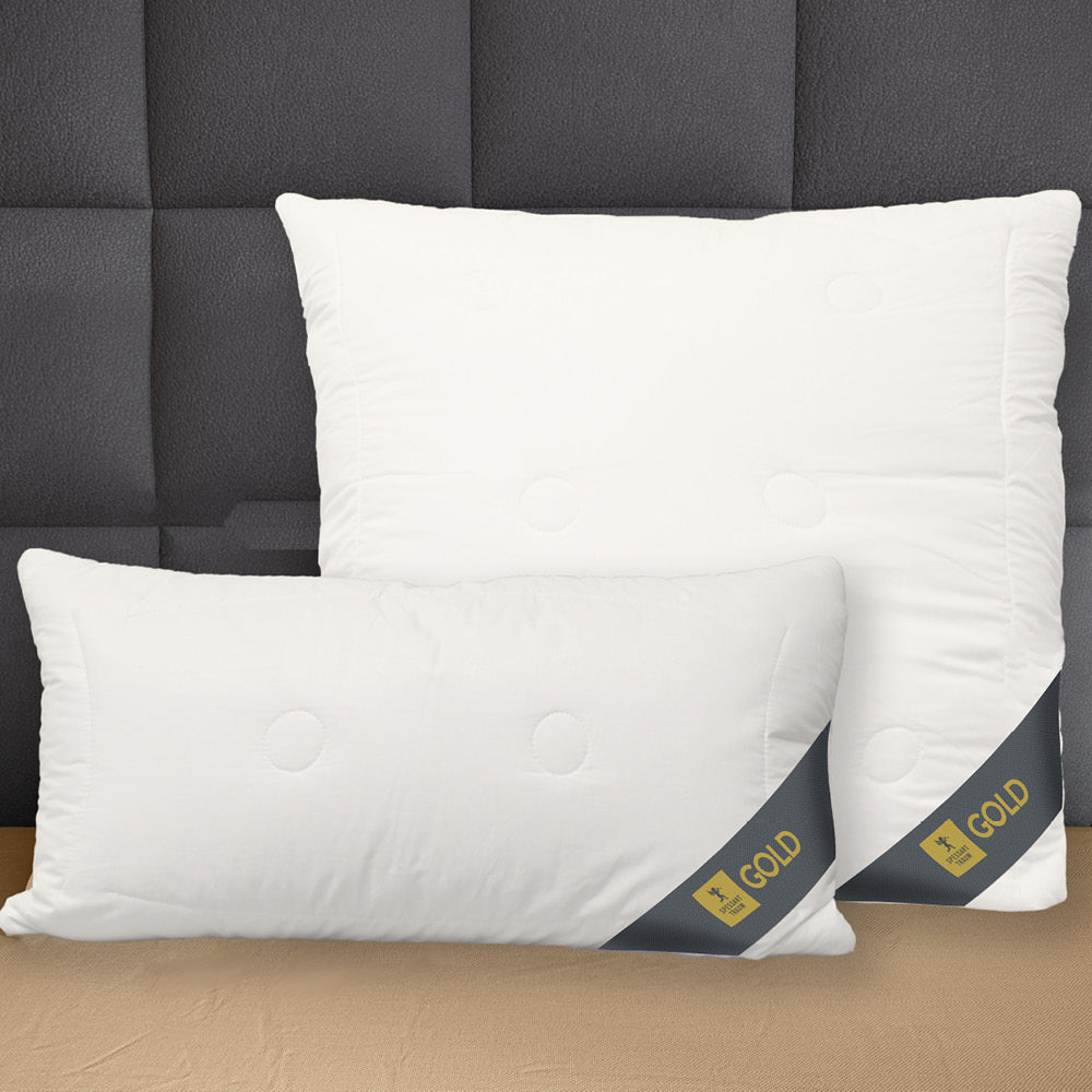 3-Kammer Kamelhaarkissen Gold, reiner feinster Kamelhaar Flaum / 100 % Kamelhaar (Außen)