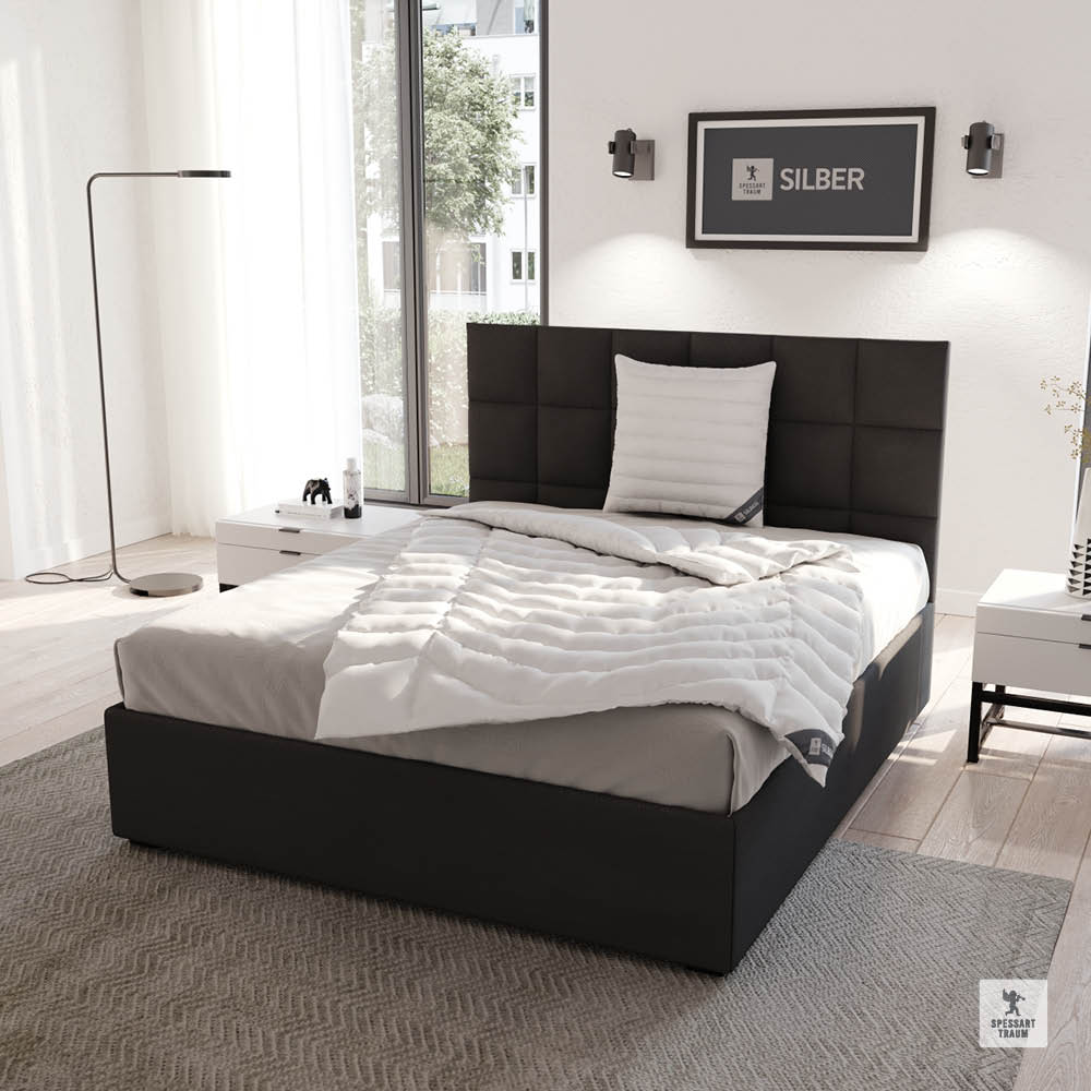 Faser Steppbettdecke Silber, 100 % hochwertige 3D-Hohlfaser