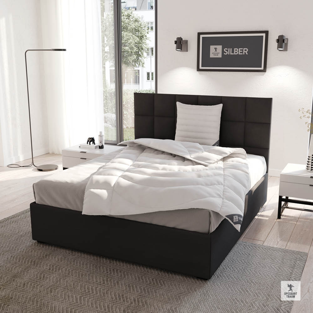 Faser Steppbettdecke Silber, 100 % hochwertige 3D-Hohlfaser