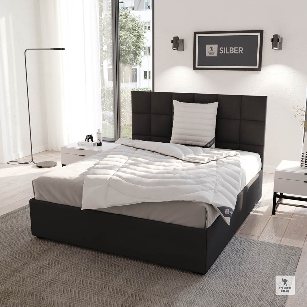 Faser Steppbettdecke Silber, 100 % hochwertige 3D-Hohlfaser