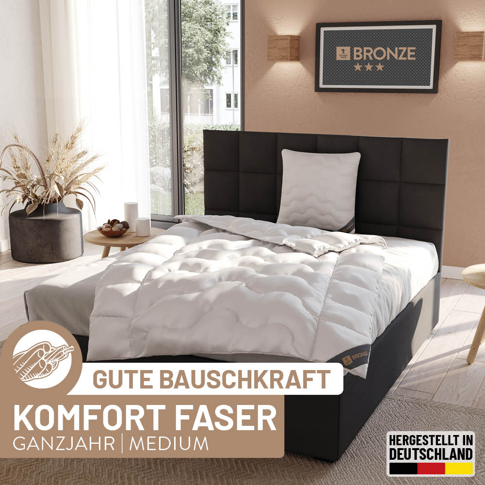 Faser Steppbettdecke Bronze, 100 % hochwertiges Faservlies