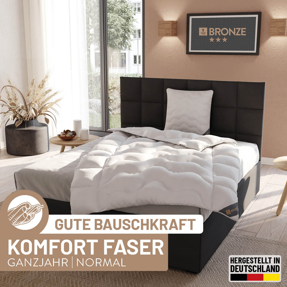 Faser Steppbettdecke Bronze, 100 % hochwertiges Faservlies