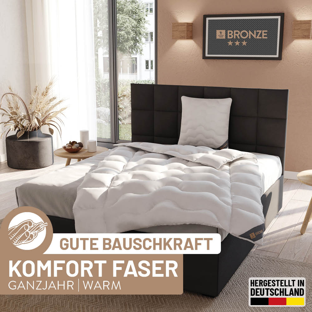 Faser Steppbettdecke Bronze, 100 % hochwertiges Faservlies