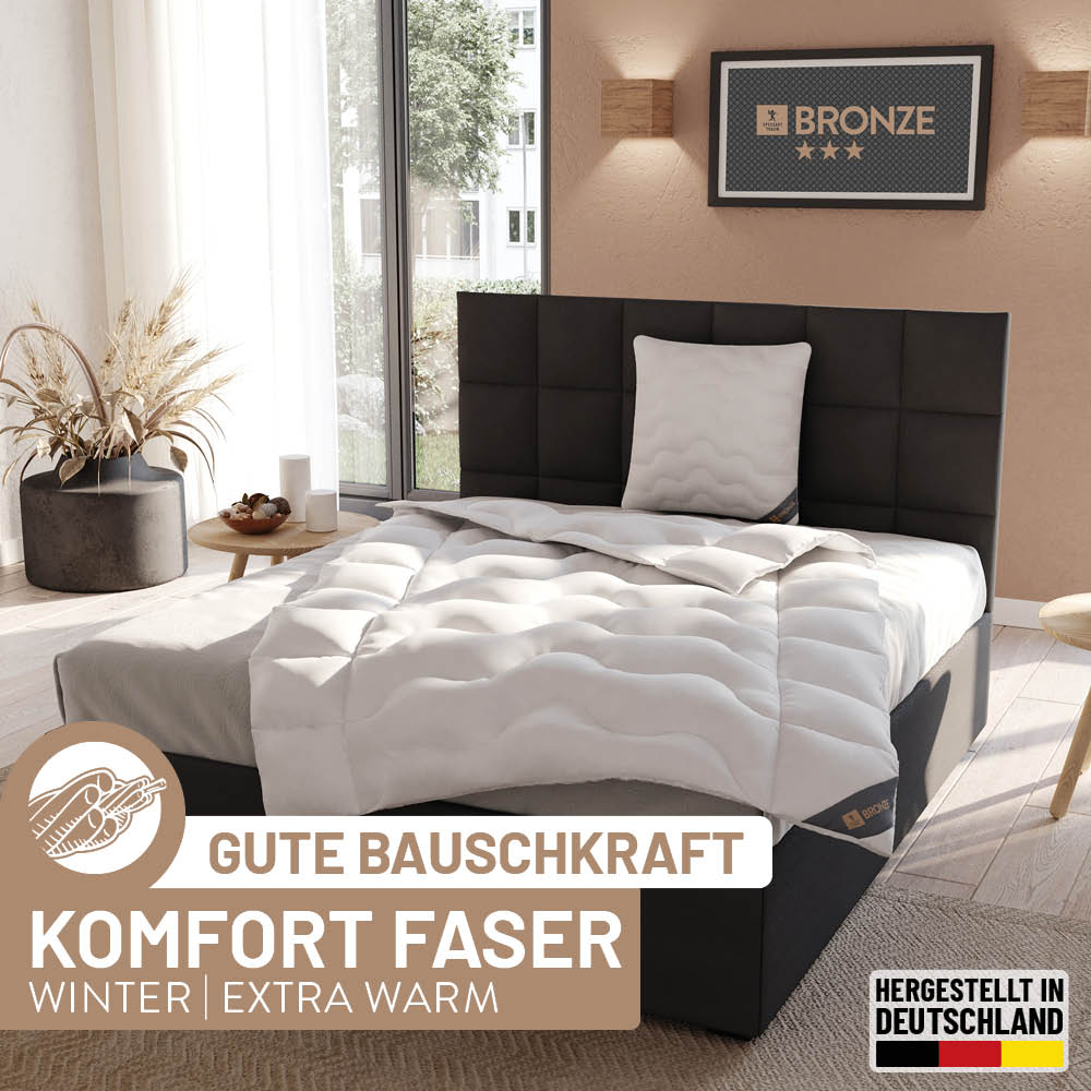 Faser Steppbettdecke Bronze, 100 % hochwertiges Faservlies