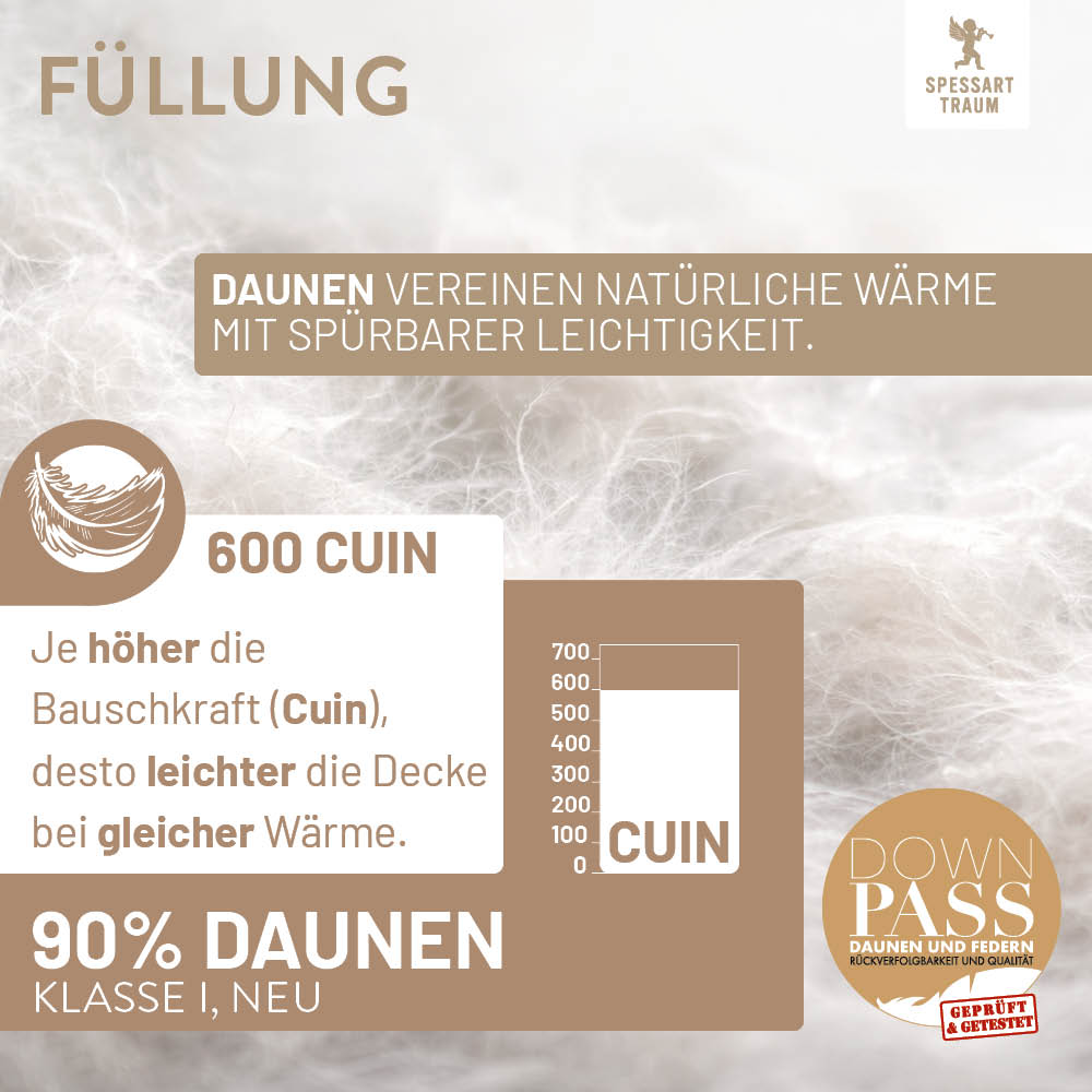 Daunenbettdecke Bronze, 90 % Daunen / 10 % Federn