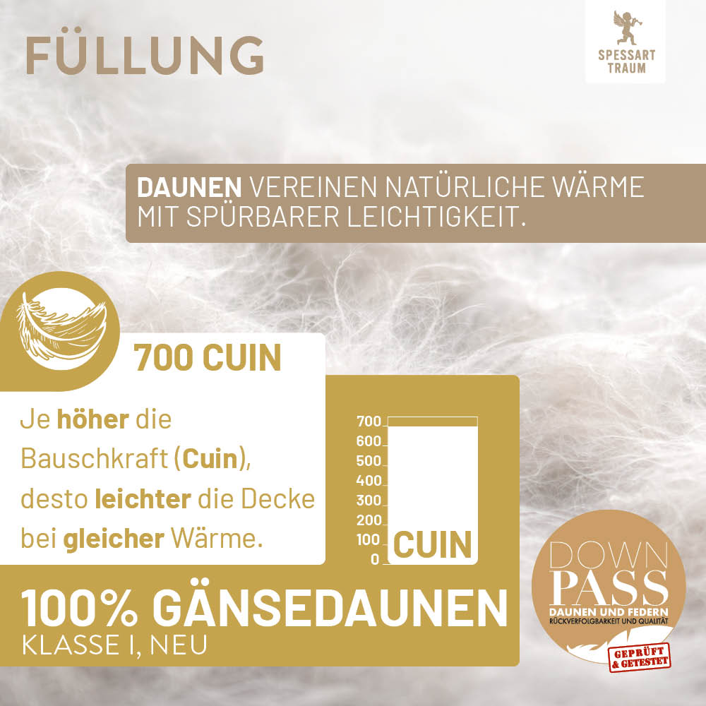 Gänsedaunenbettdecke Gold, <br>100 % Gänsedaunen