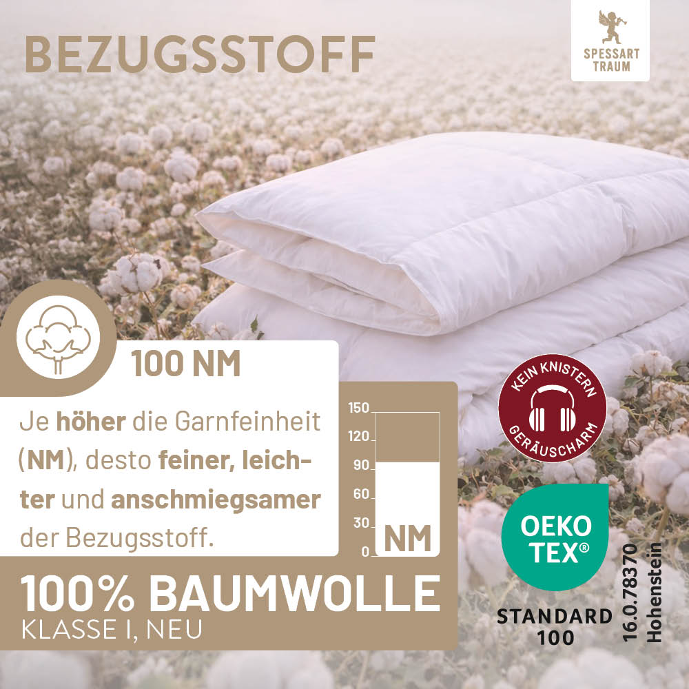 Daunenbettdecke Silber, 100 % Daunen