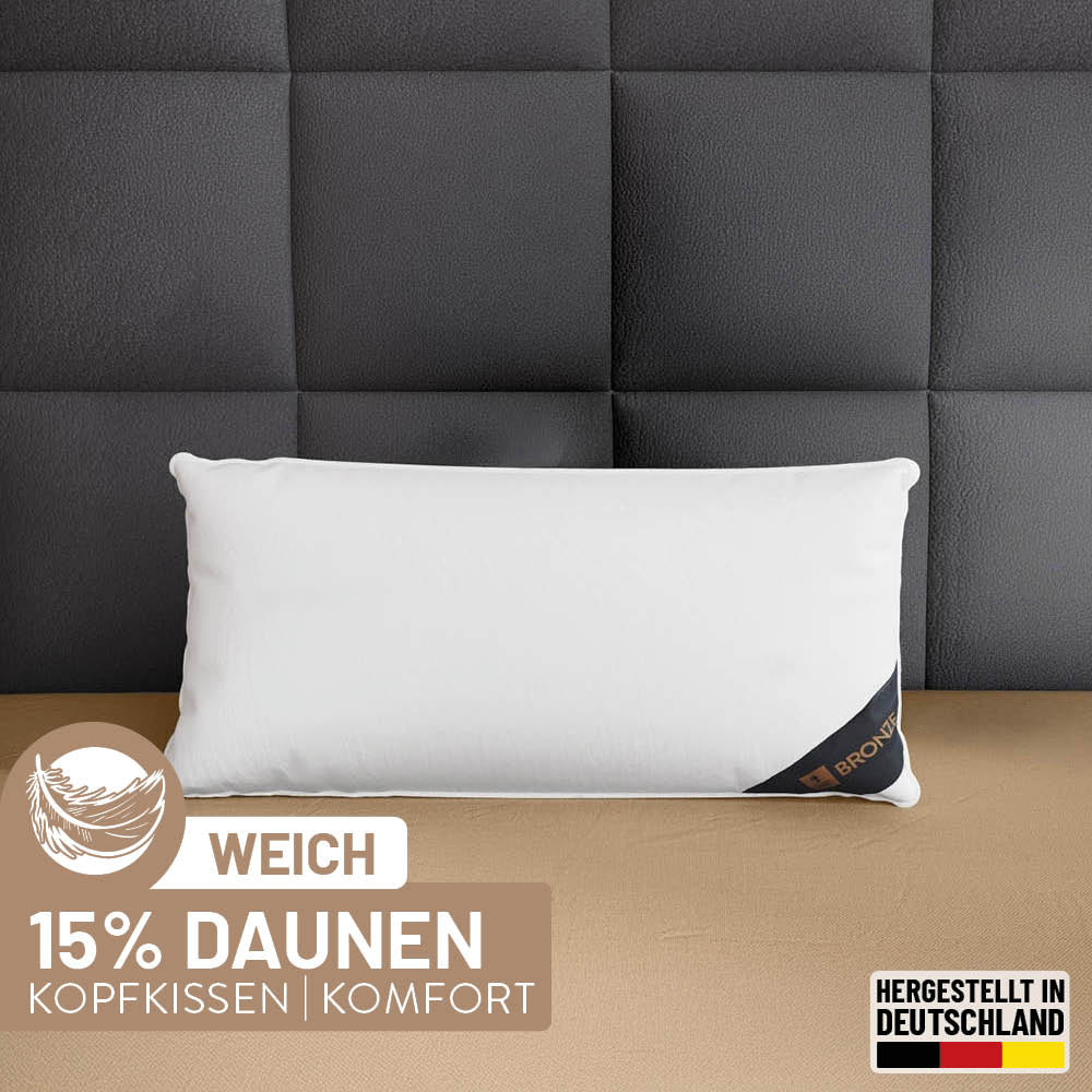 Federn- und Daunenkissen Bronze, 15 % Daunen / 85 % Federn