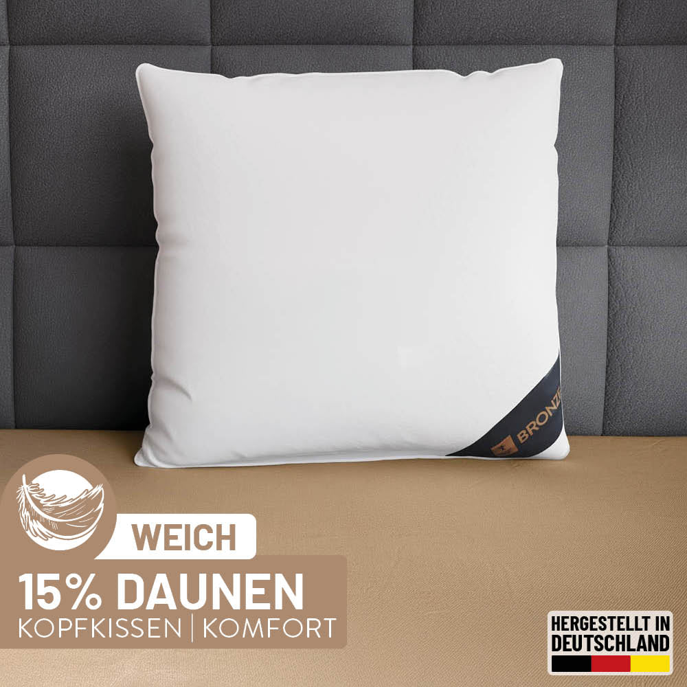Federn- und Daunenkissen Bronze, 15 % Daunen / 85 % Federn
