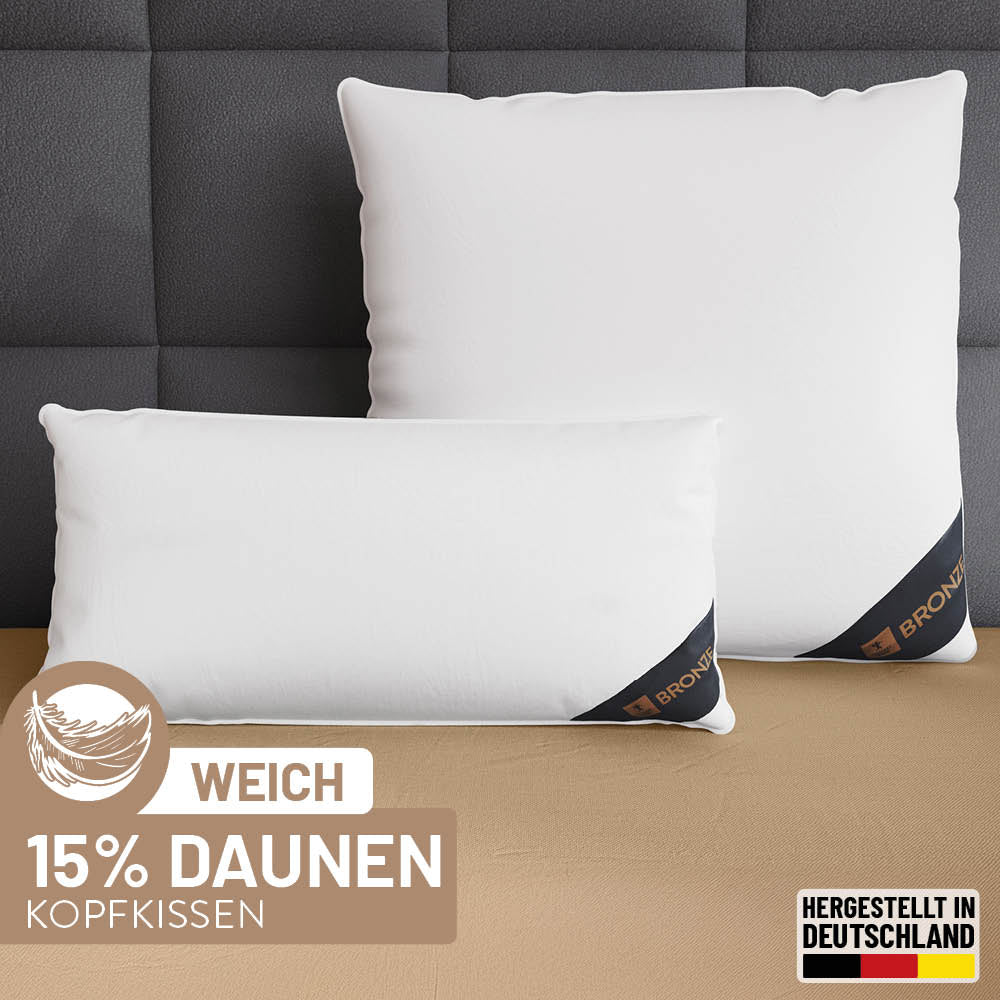 Federn- und Daunenkissen Bronze, 15 % Daunen / 85 % Federn