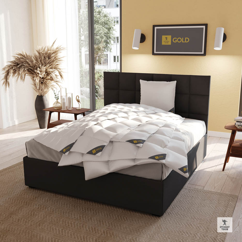 Gänsedaunenbettdecke Gold, 100 % Gänsedaunen