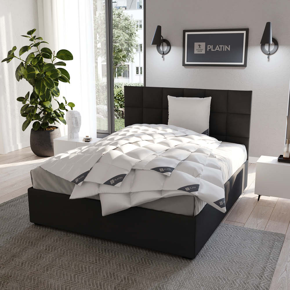 Gänsedaunenbettdecke Platin, 100 % Gänsedaunen