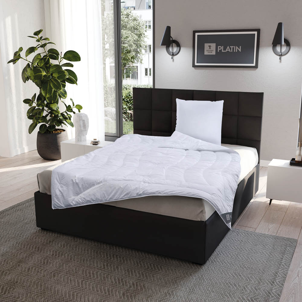 Kaschmirbettdecke Platin, reiner feinster Kaschmir Flaum (superentrgrannt), 100 % Kaschmir