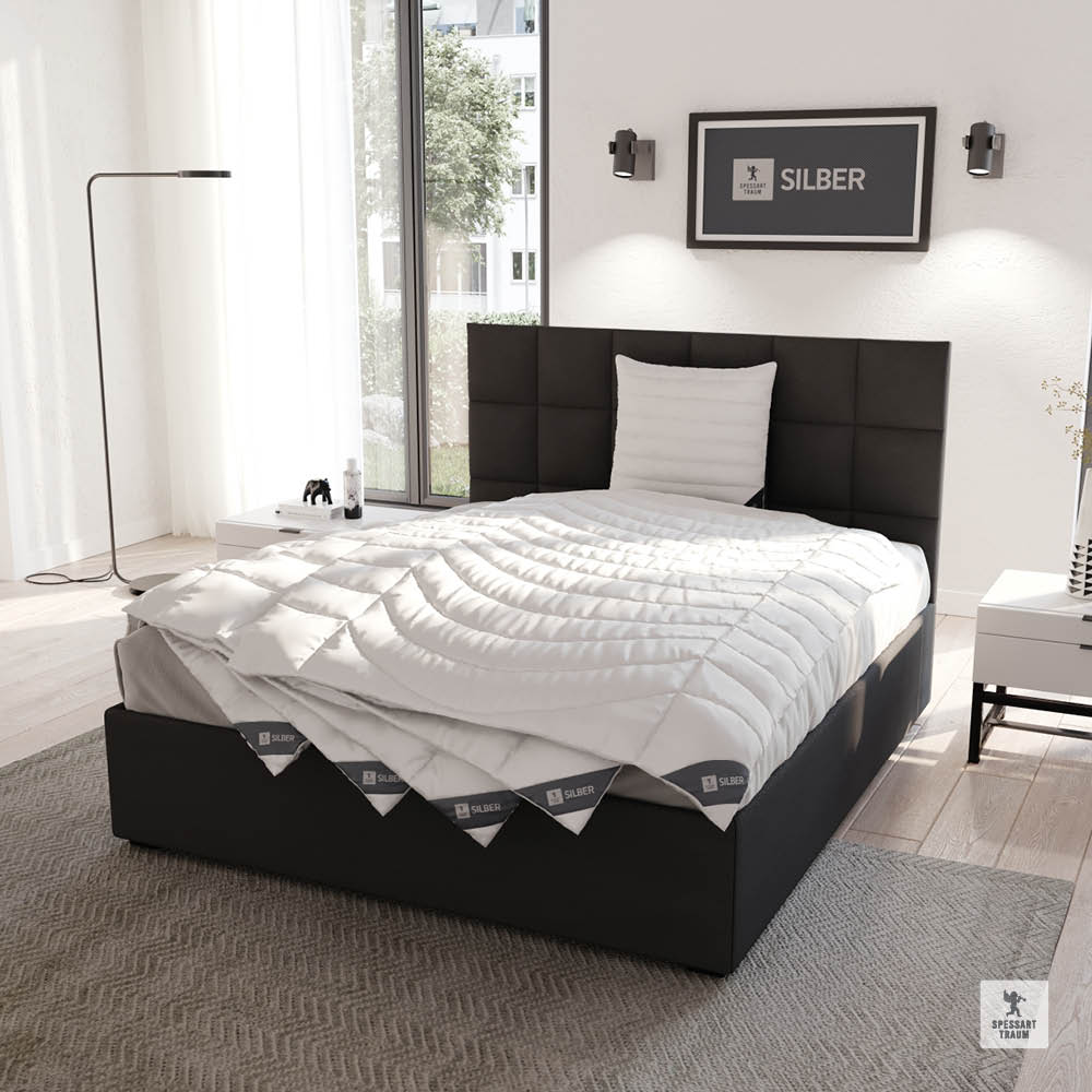 Faser Steppbettdecke Silber, 100 % hochwertige 3D-Hohlfaser