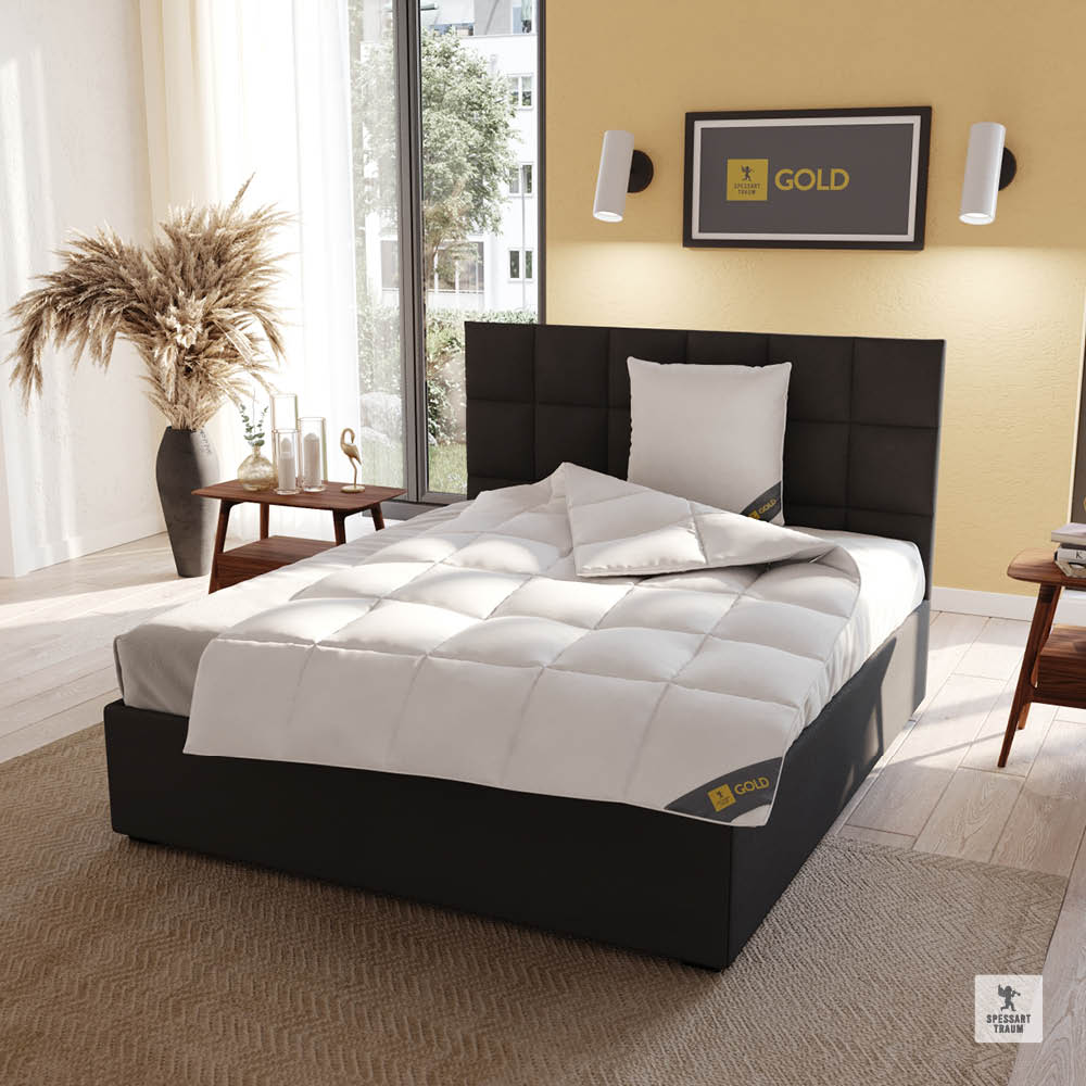 Gänsedaunenbettdecke Gold, <br>100 % Gänsedaunen