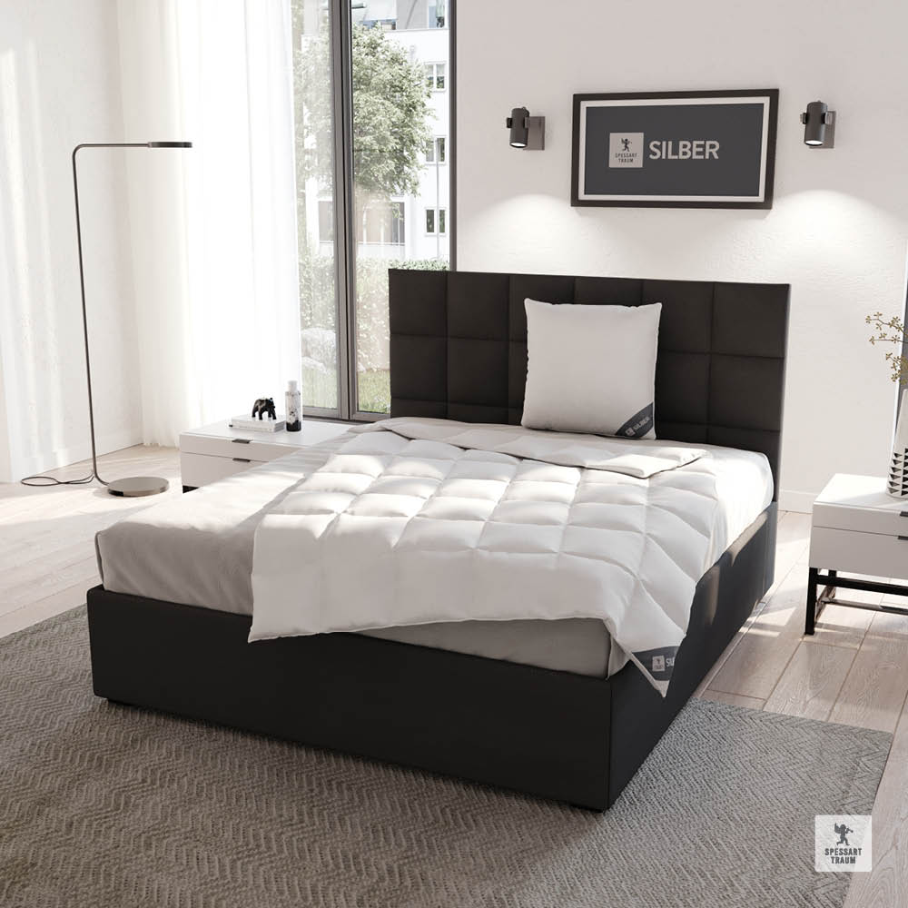 Daunenbettdecke Silber, 100 % Daunen