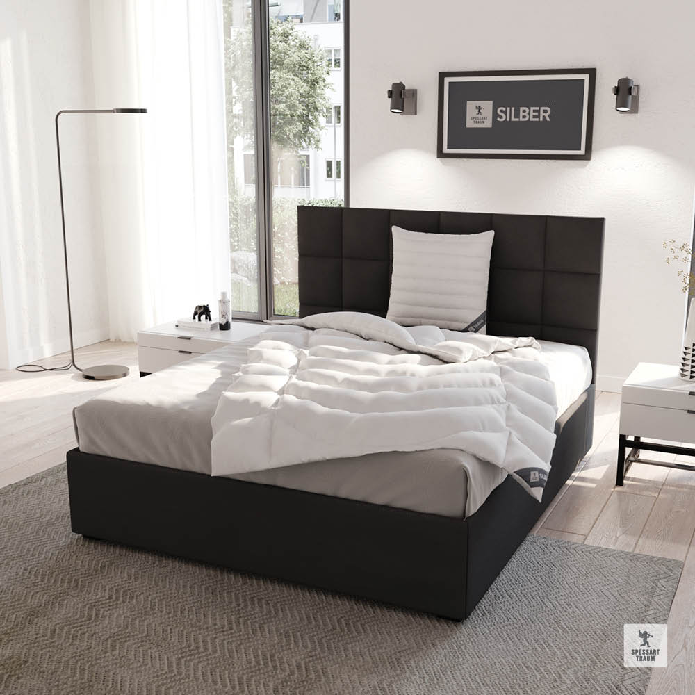 Faser Steppbettdecke Silber, 100 % hochwertige 3D-Hohlfaser