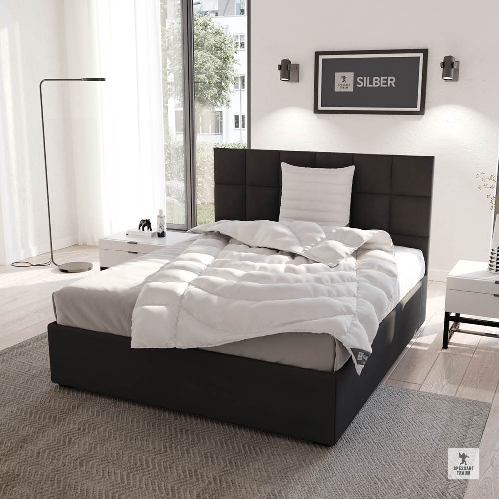 Faser Steppbettdecke Silber, 100 % hochwertige 3D-Hohlfaser