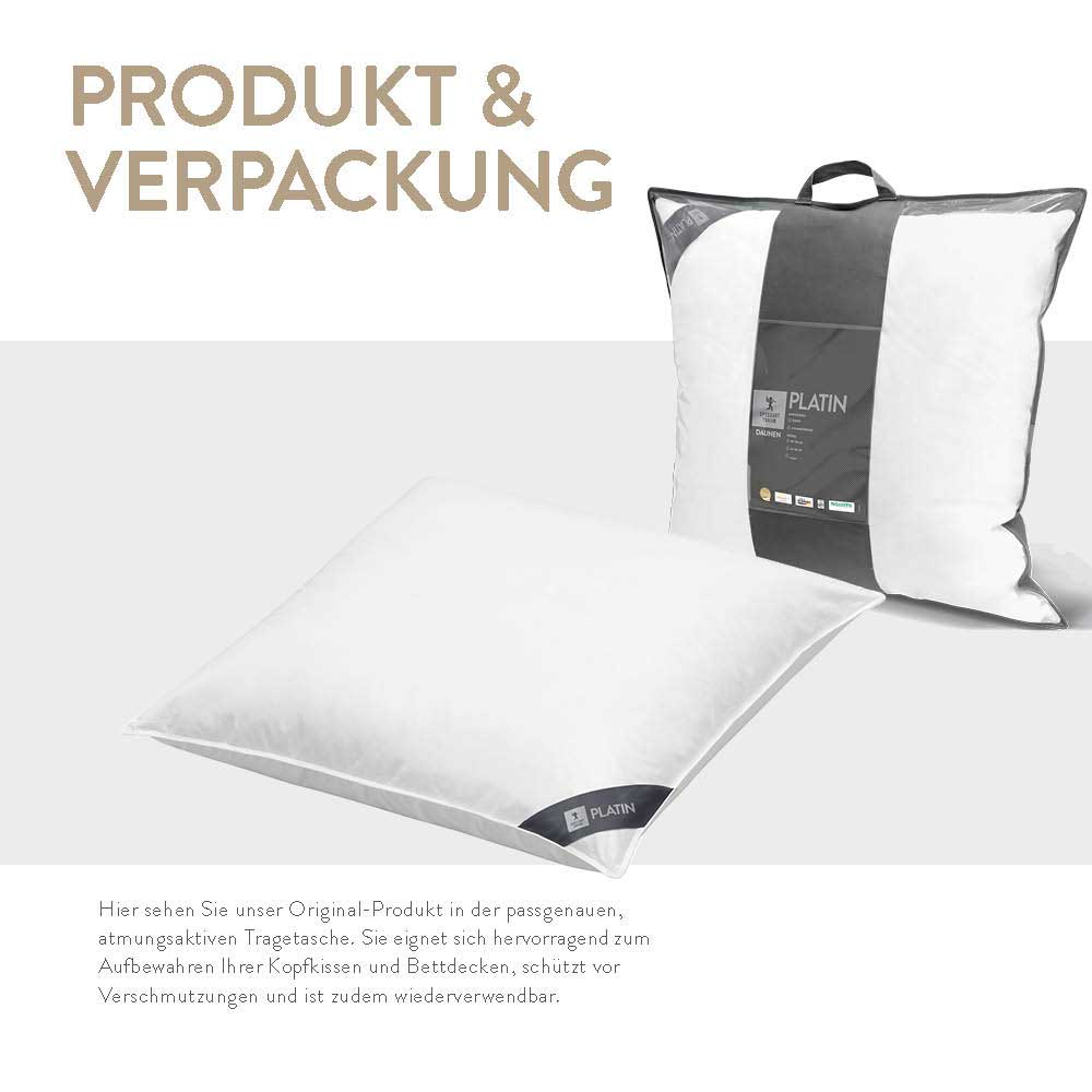3-Kammer Gänsedaunenkissen Platin, 100 % Gänsedaunen (Außen)