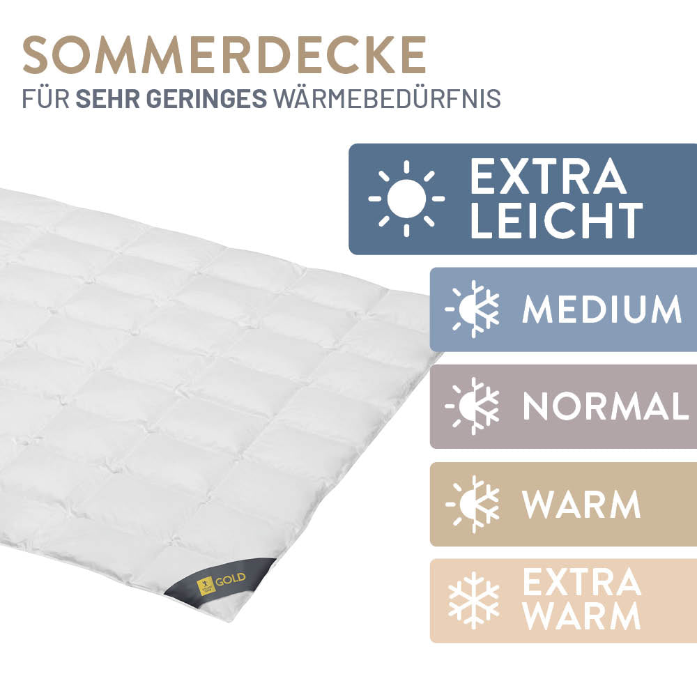 Gänsedaunenbettdecke Gold, <br>100 % Gänsedaunen