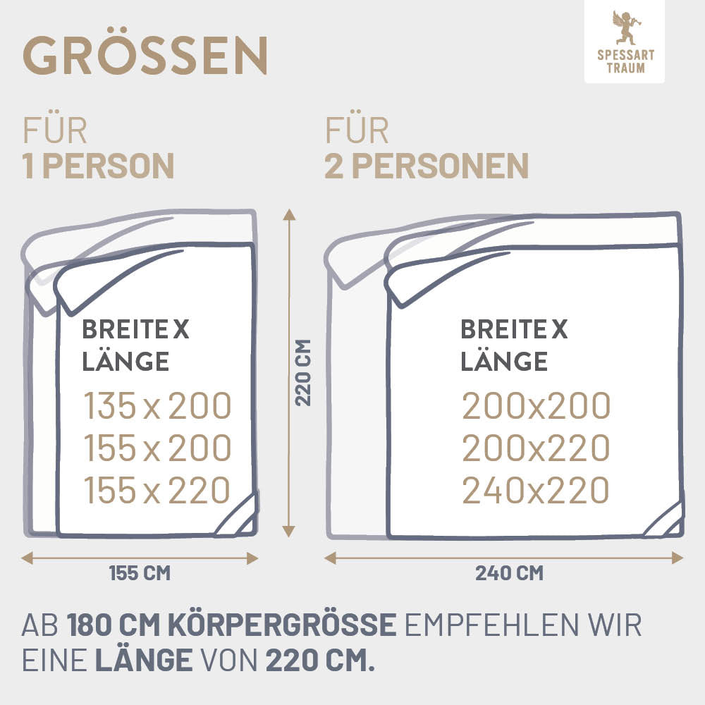 Gänsedaunenbettdecke Gold, <br>100 % Gänsedaunen