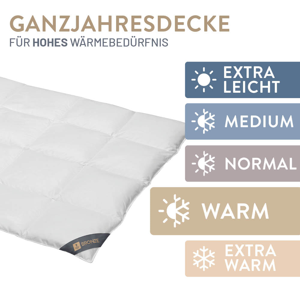 Daunenbettdecke Bronze, 90 % Daunen / 10 % Federn