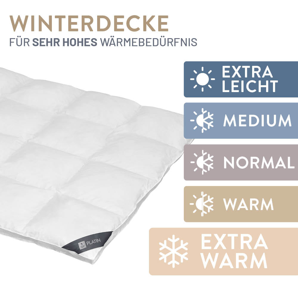 Gänsedaunenbettdecke Platin, 100 % Gänsedaunen