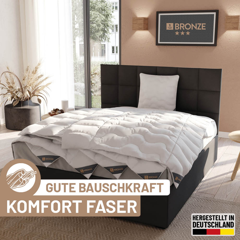 Faser Steppbettdecke Bronze, 100 % hochwertiges Faservlies
