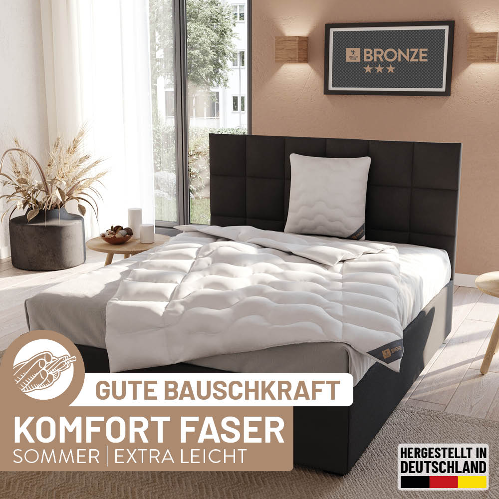 Faser Steppbettdecke Bronze, 100 % hochwertiges Faservlies