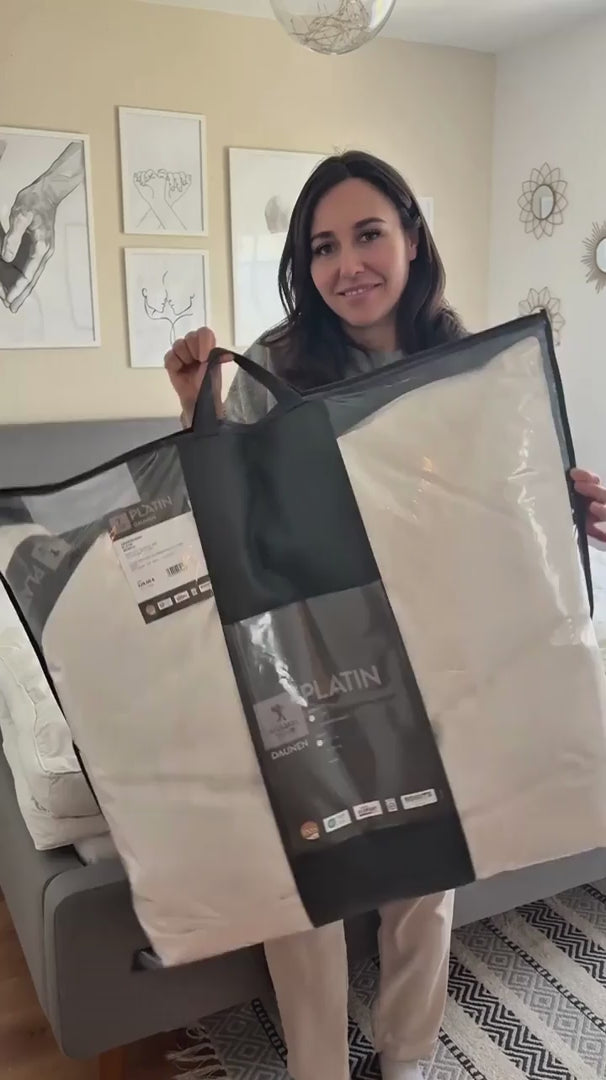 3-Kammer Gänsedaunenkissen Platin, 100 % Gänsedaunen (Außen)