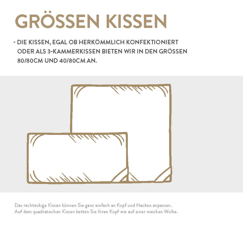 Gänsefedern- und Gänsedaunenkissen Spessarttraum Gold, 30 % Gänsedaunen / 70 % Gänsefedern